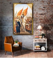 Tablore İstanbul'un Fethi Ve Fatih Sultan Mehmet Tablosu Çerçeveli Kanvas Tablo Modern Salon Dekoru
