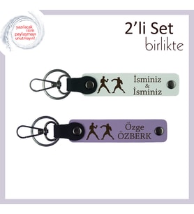 Disiplin ve Gücün Simgesi, Kırmızı Eldivenli, Kişisel Anahtarlık Takımı, Beyaz-Mor Menekşe