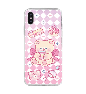 Iphone X ve XS Uyumlu Happy Bear Tasarımlı Şeffaf Telefon Kılıfı
