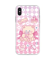 Iphone X ve XS Uyumlu Happy Bear Tasarımlı Şeffaf Telefon Kılıfı