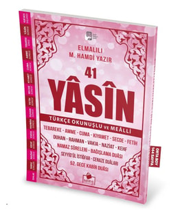 41 Yasin Türkçe Okunuşlu ve Mealli-Pembe Kapak Orta Boy