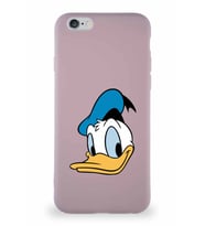Apple iPhone 6 Soft Premier Kapak Donald Duck-B Tasarımlı Silikon Kılıf - Pudra (Şeffaf)