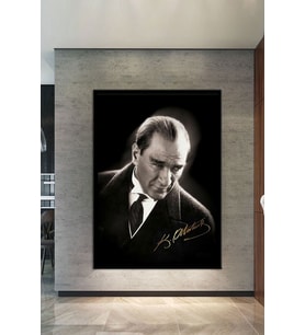 Mustafa Kemal Atatürk Kanvas Tablo Okullara Işyerlerine Uygun (8 Farklı Ölçü)