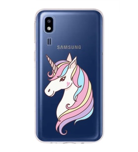 Samsung Galaxy A2 Core Uyumlu Kapak Unicorn Tasarımlı Şeffaf Silikon Kılıf