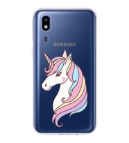 Samsung Galaxy A2 Core Uyumlu Kapak Unicorn Tasarımlı Şeffaf Silikon Kılıf