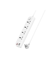 MC18 8in1 3 Adet Usb 1 Adet Type-C ve 4 Adet Fuchsia Priz Dönüştürücü 2M