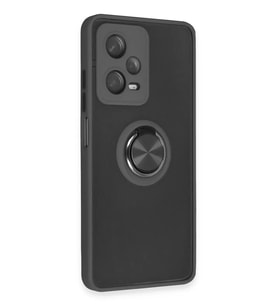 ERTAN Redmi Note 12 Pro 5G Kılıf Montreal Yüzüklü Silikon Kapak - Siyah