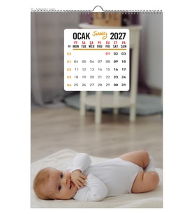 2027 DUVAR TAKVİMİ - BEBEK KONSEPT - 33X48 CM