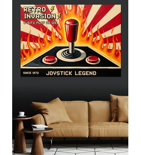 Oyncu Joystick Afişi Dekoratif Kanvas - Mdf Ahşap Tablo