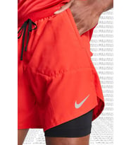 Nike Stride 7inch Run Shorts 2 in 1 Taytlı Fermuar Cepli Koşu Şortu Kırmızı