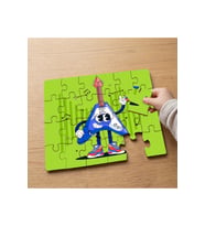 Sevimli Mavi Gitar Tasarımlı 24 Parça Ahşap Çocuk Puzzle MPK0682