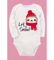 Organik Baskılı Pamuklu Unisex Bebek Body UZUNE173
