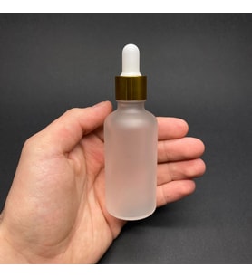 50 Ml Gold Metal Kapaklı Buzlu Cam Damlalıklı Şişe  , 50Cc Damlalıklı Buzlu Cam Şişe x 6 Adet