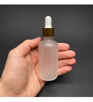 50 Ml Gold Metal Kapaklı Buzlu Cam Damlalıklı Şişe  , 50Cc Damlalıklı Buzlu Cam Şişe x 6 Adet (Beyaz - Buz)