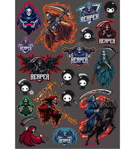 Ölüm Meleği Sticker Set 2 18 Parça Telefon, Tablet, Defter, Laptop Sticker