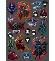 Ölüm Meleği Sticker Set 2 18 Parça Telefon, Tablet, Defter, Laptop Sticker