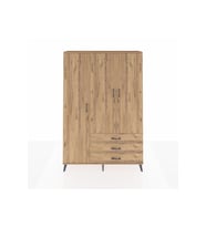 Arges Gardrop 6 Raflı 3 Çekmeceli Tek Askılı 132x30x195 Çam-Çam