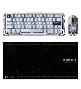 Gravastar V60 Pro Manyetik Kablolu Gaming Klavye, XPro Kablosuz Optik Mouse ve Mousepad Oyuncu Seti, Chrome Silver
