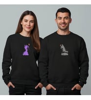 Sevgililer Günü Özel Kombin, 2 Ürün Bisiklet Yaka Sweatshirt (Siyah)