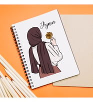 Tesettürlü Kız Karakter Tasarımlı Defter Kişiye Özel
