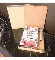 Anneler Günü Hediyesi Ahşap Kutulu Defter Kalem Set 013