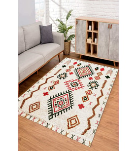 Dijital Kaymaz Taban Yıkanabilir Renkli Salon Halısı Mutfak Halısı Yolluk ND-SD-954 (Bej)