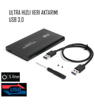 S Line 2,5" Harici SATA HDD/SSD Kutusu (Siyah)