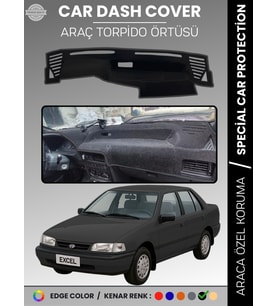 HYUNDAİ EXCEL (1989-1994) Torpido Örtüsü Göğüs Koruma Araca Özel UV Koruma Kolay Montaj