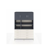 Hyperion Dolap 8 Raflı 8 Çekmeceli 3 Kapaklı 132x44x195 Antrasit-Antrasit/Aytaşı