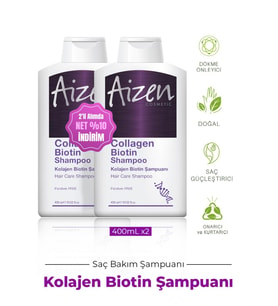 Aizen Cosmetic 2'li Kolajen Biotin Sampuan