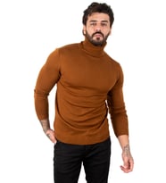 DeepSEA Erkek Beyaz Slim Fit Balıkçı Yaka Düz Kazak Boğazlı Yaka Triko 2002292
