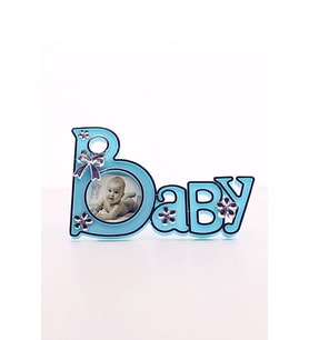 2 Adet Baby Yazılı Sevimli Mini Resim Çerçevesi Mavi