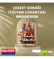 Balody Lezzet Sokağı – İtalyan Lokantası (BL21318) – Mini Blok Yapı Oyuncakları Seti (Pembe)