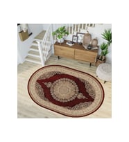 Eliana Home Baskılı, Yıkanabilir Kaymaz Taban Oval Halı TYC00515952280 100x150 cm (Bordo)