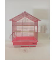 Dayang İki Kapılı Çatılı Kuş Kafesi 35x28x46 Pembe