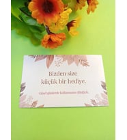 100 Adet Lux Kalın Kuşe Tebrik Kartı - Teşekkür Kartı -Lak Kaplama 8 x 5 cm (M6)