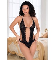 Kadın Body - Siyah Dantelli Bodysuit