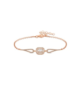 Gümüş Rose Dikdörtgen Baget Bileklik CSR2183292