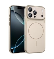 Apple iPhone 15 Pro Max Uyumlu Kılıf Zore M-Safe Şarj Özellikli Kamera Korumalı Formen Kapak (Gold)