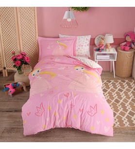 Hobby Prenses Pembe - Poplin Studio Tek Kişilik Nevresim Takımı