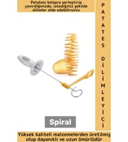 Ergonomik Tutuş Dayanıklı Uzun Ömürlü Kızartma Garnitür Eğlenceli Pratik Spiral Patates Dilimleyici (Çok Renkli)