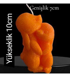 dekoratif 2li sincap modeli kokulu mum (Turuncu)