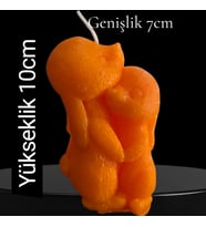 dekoratif 2li sincap modeli kokulu mum (Turuncu)