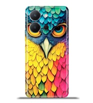 Vivo Y36 Kapak HD Renkli Dizayn Silikon Kılıf - Renkli Baykuş