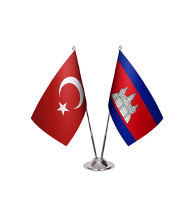 Kamboçya İkili Masa Bayrağı