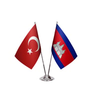 Kamboçya İkili Masa Bayrağı