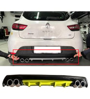 Renault Clio Mk4 Sarı Difüzör Çiftli Yuvarlak Egzoz Görünümlü D Tip Difizör 2012-2019
