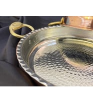 Gaziantep 17 cm Bakır EL Dövmesi Sahan Omlet Yumurta Tavası Mıhlama Sahan 1.sınıf (kalaylı)ÇİRTİKLİ