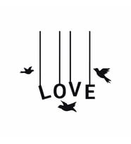 Sarkan Harfler Love Duvar Sticker Siyah 20x17 cm