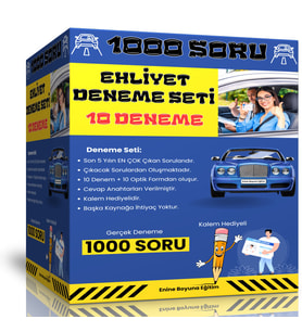 Ehliyet Deneme Seti (10 Deneme – 1000 Soru)